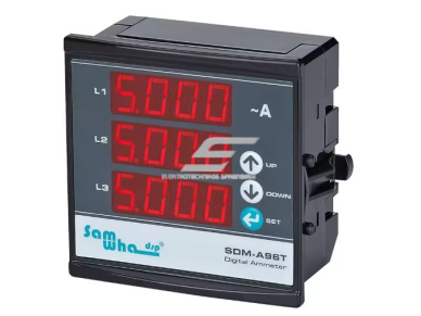 Trifazis skaitmeninis ampermetras | panelinis | 3 fazių srovės matuoklis 3-in-1 | ±1% | LED ekranas | 96x96 mm | 220V AC 1 Trifazis skaitmeninis ampermetras | panelinis | 3 fazių srovės matuoklis 3-in-1 | ±1% | LED ekranas | 96x96 mm | 220V AC 1