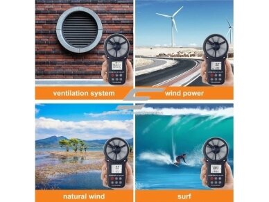 Skaitmeninis vėjo greičio matuoklis | anemometras | oro srauto | temperatūros | drėgmės jutiklis | daviklis | 0-30m/s | nešiojamas | Bluetooth 4
