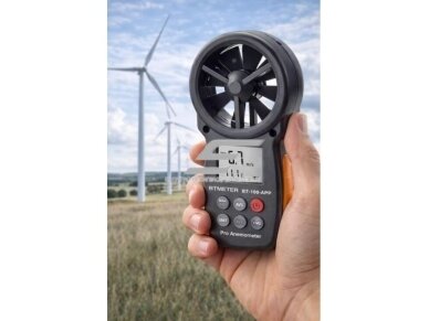 Skaitmeninis vėjo greičio matuoklis | anemometras | oro srauto | temperatūros | drėgmės jutiklis | daviklis | 0-30m/s | nešiojamas | Bluetooth 3