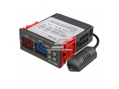 Skaitmeninis temperatūros ir drėgmės valdiklis | Dual termostatas + higrostatas | -50…+99°C | 10A | AC 110–220V | LED | IP43 Skaitmeninis temperatūros ir drėgmės valdiklis | Dual termostatas + higrostatas | -50…+99°C | 10A | AC 110–220V | LED | IP43