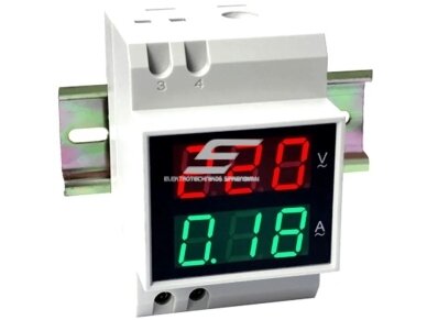 Modulinis | skaitmeninis kintamosios AC elektros energijos voltmetras | ampermetras | 80-300VAC | 100A | DIN Modulinis | skaitmeninis kintamosios AC elektros energijos voltmetras | ampermetras | 80-300VAC | 100A | DIN