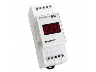 Modulinis | skaitmeninis voltmetras | 1F | 50-400V | DIN | DigiTOP | VM-1 Modulinis | skaitmeninis voltmetras | 1F | 50-400V | DIN | DigiTOP | VM-1