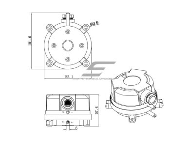 Skirtuminio | diferencialinio slėgio relė | 1000–5000Pa | 1,5A (0,4A) | 250V | IP54 3