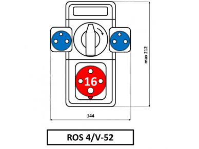 Pramoninis skydelis | dėžutė su kištukiniais lizdais 2x230V + 1x16A 5P | 3F kirtikliu | hermetinis | garažams | komercinėms patalpoms | IP44 | SEZ | ROS4/V-12 1 Pramoninis skydelis | dėžutė su kištukiniais lizdais 2x230V + 1x16A 5P | 3F kirtikliu | hermetinis | garažams | komercinėms patalpoms | IP44 | SEZ | ROS4/V-12 1