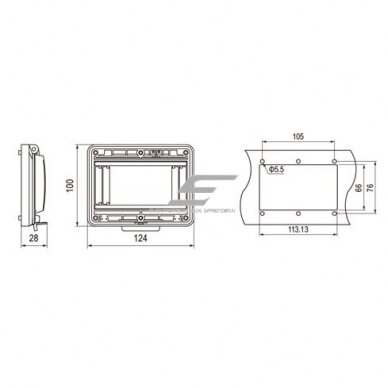Transparent protective cover for electrical distribution boxes | 6 modules | 124x95x28mm | IP67 1