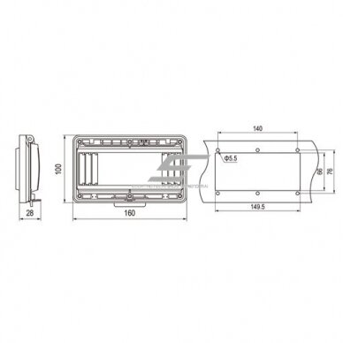 Transparent protective cover for electrical distribution boxes | 8 modules | 160x95x28mm | IP67 1