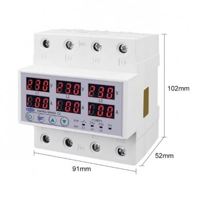 Modułowy | Cyfrowa kontrola napięcia | Ochrona | Przekaźnik nierównowagi kolejności faz | 3F | 1-63A | 230-300V | DIN | Tomzn 4