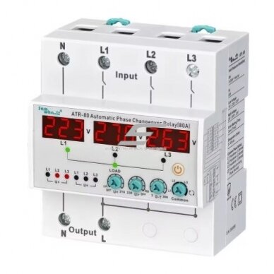 Modulārais automātiskais fāžu pārslēgšanas relejs 3F | 63A | 3x380V | DIN Modulārais automātiskais fāžu pārslēgšanas relejs 3F | 63A | 3x380V | DIN