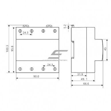 Modulārais automātiskais fāžu pārslēgšanas relejs 3F | 63A | 3x380V | DIN 2 Modulārais automātiskais fāžu pārslēgšanas relejs 3F | 63A | 3x380V | DIN 2