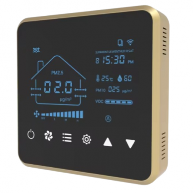 Nutikas 3 kiirusega ventilaatori kontroller CO2 ja õhukvaliteedi mõõtjaga | andur | 230VAC | 350-1999PPM | 0...+50°C | Wi-Fi | Modbus | TUYA 1 Nutikas 3 kiirusega ventilaatori kontroller CO2 ja õhukvaliteedi mõõtjaga | andur | 230VAC | 350-1999PPM | 0...+50°C | Wi-Fi | Modbus | TUYA 1