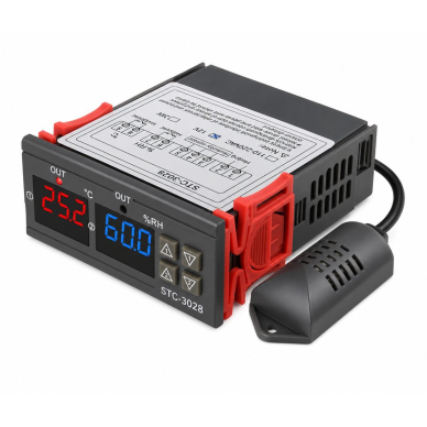 Digitālais temperatūras un mitruma regulators | Divkāršs termostats + higrostats | -50…+99°C | 10A | AC 110–220V | LED | IP43 Digitālais temperatūras un mitruma regulators | Divkāršs termostats + higrostats | -50…+99°C | 10A | AC 110–220V | LED | IP43
