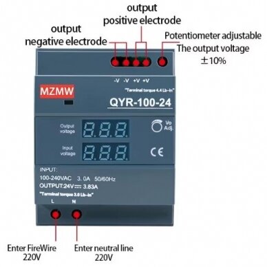 Cyfrowy zasilacz impulsowy 12V | 8,3A | 100W | montaż na szynę DIN 2 Cyfrowy zasilacz impulsowy 12V | 8,3A | 100W | montaż na szynę DIN 2