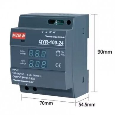 Cyfrowy zasilacz impulsowy 24V | 4,16A | 100W | montaż na szynę DIN 1 Cyfrowy zasilacz impulsowy 24V | 4,16A | 100W | montaż na szynę DIN 1