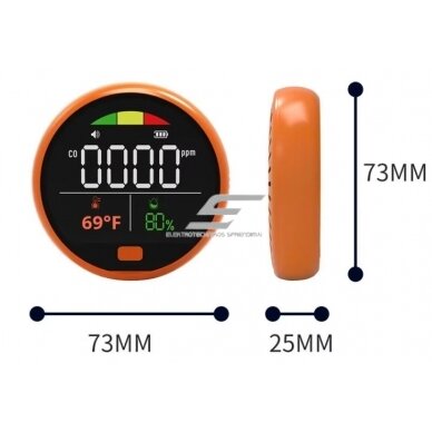 Cyfrowy | Bezprzewodowy CO | Temperatura | Wilgotność | Miernik jakości powietrza | Czujnik | 0-1000 PPM | Przenośny | Pomarańczowy 1 Cyfrowy | Bezprzewodowy CO | Temperatura | Wilgotność | Miernik jakości powietrza | Czujnik | 0-1000 PPM | Przenośny | Pomarańczowy 1