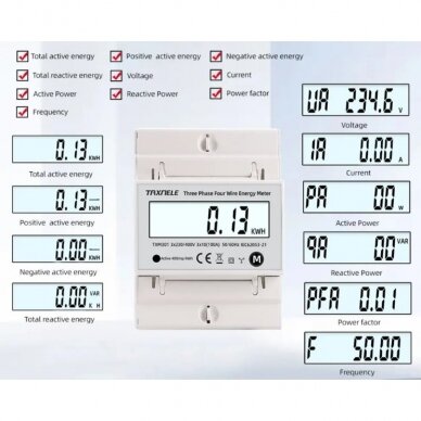 Multifunctional | digital AC power meter | 3-phase | 100A | 380VAC 1 Multifunctional | digital AC power meter | 3-phase | 100A | 380VAC 1