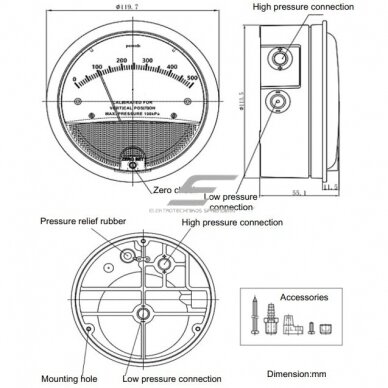 Diferenciālais spiediena mērītājs | manometrs -30–30 Pa | IP67 4