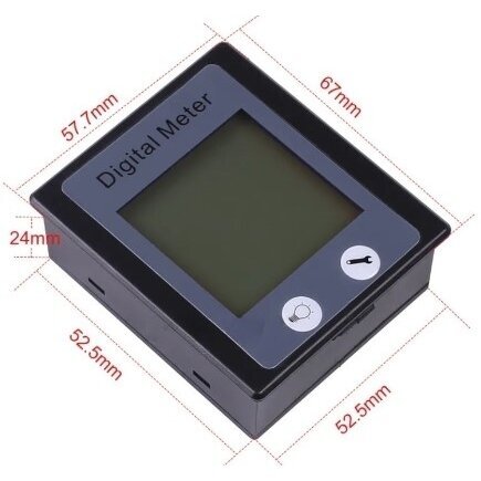 Digitālais maiņstrāvas voltmetrs | ampermetrs | 1F | 80-260VAC | 100A 2