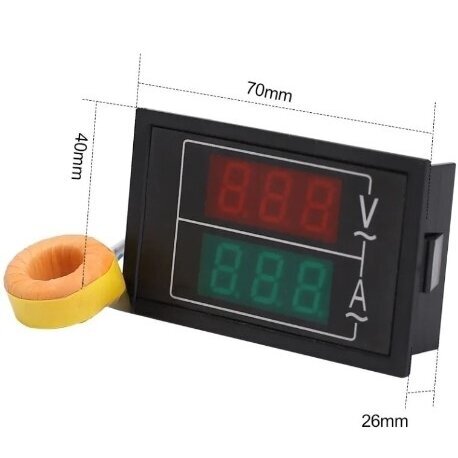 Digitālais maiņstrāvas | voltmetrs | ampermetrs | 100-300VAC | 0-100A 1 Digitālais maiņstrāvas | voltmetrs | ampermetrs | 100-300VAC | 0-100A 1