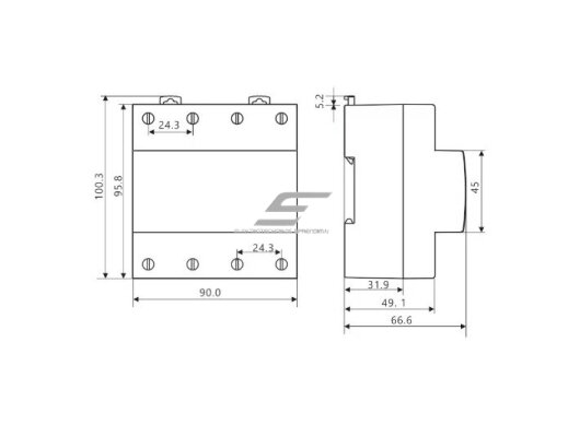 Modulinė | skaitmeninė automatinė fazių perjungimo relė | iš 380V į 230 V | 63A | DIN 2