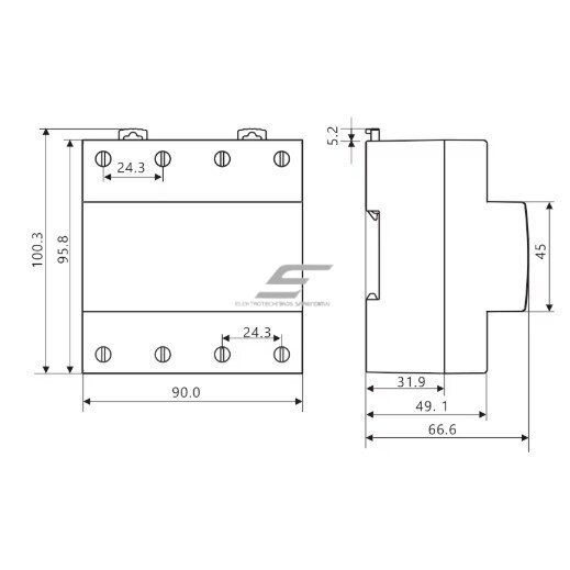 Modulārais automātiskais fāžu pārslēgšanas relejs 3F | 63A | 3x380V | DIN 2 Modulārais automātiskais fāžu pārslēgšanas relejs 3F | 63A | 3x380V | DIN 2
