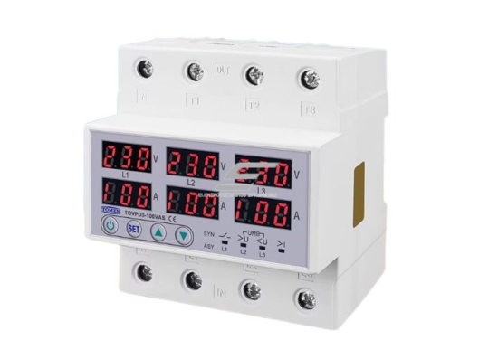 Modulinė | skaitmeninė įtampos kontrolės | apsaugos | fazių sekos disbalanso relė | 3F | 1-63A | 230-300V | DIN | Tomzn Modulinė | skaitmeninė įtampos kontrolės | apsaugos | fazių sekos disbalanso relė | 3F | 1-63A | 230-300V | DIN | Tomzn