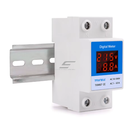 Modulaarne | digitaalne elektrienergia voltmeeter | ampermeeter | 2P | 50–500VAC | 1–100A | DIN 2 Modulaarne | digitaalne elektrienergia voltmeeter | ampermeeter | 2P | 50–500VAC | 1–100A | DIN 2