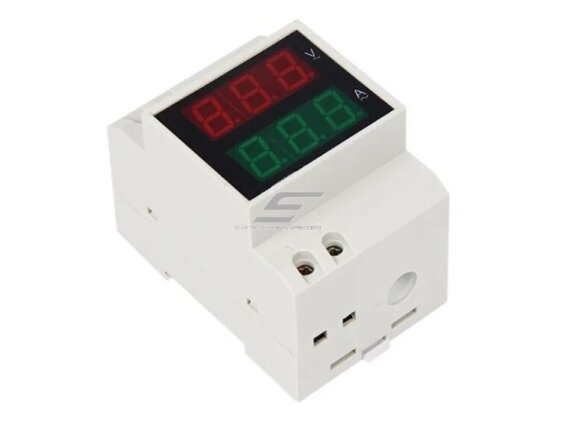 Modulinis | skaitmeninis kintamosios AC elektros energijos voltmetras | ampermetras | 80-300VAC | 100A | DIN 1