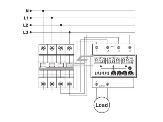 Modulinė | skaitmeninė automatinė fazių perjungimo relė | iš 380V į 230 V | 63A | DIN 1 Modulinė | skaitmeninė automatinė fazių perjungimo relė | iš 380V į 230 V | 63A | DIN 1