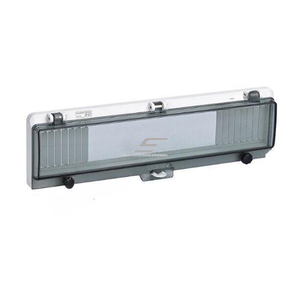 Transparent protective cover for electrical distribution boxes | 18 modules | 340x95x28mm | IP67 Transparent protective cover for electrical distribution boxes | 18 modules | 340x95x28mm | IP67