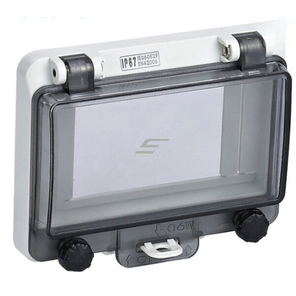 Transparent protective cover for electrical distribution boxes | 6 modules | 124x95x28mm | IP67 Transparent protective cover for electrical distribution boxes | 6 modules | 124x95x28mm | IP67