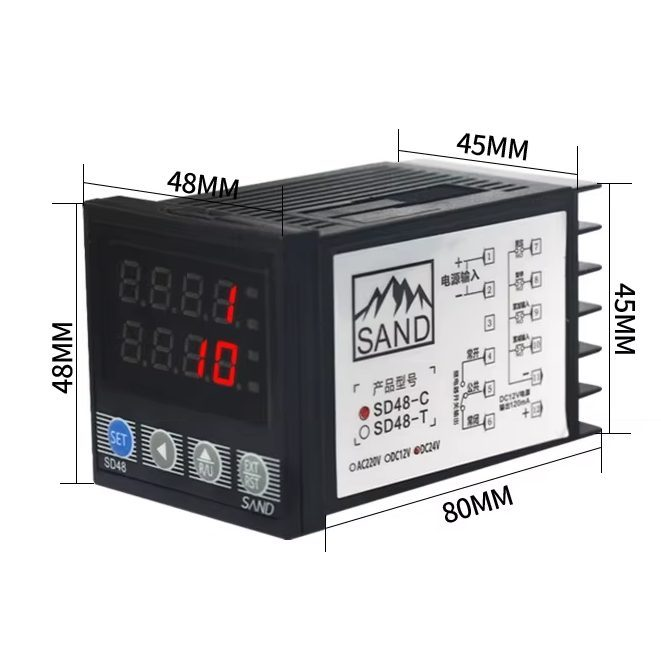 Panelowy | cyfrowy miernik impulsów | licznik | kalibrator | elektroniczna linijka | podczerwień (IR) | do systemu przenośników | 5–240VAC/DC | 30mm 3