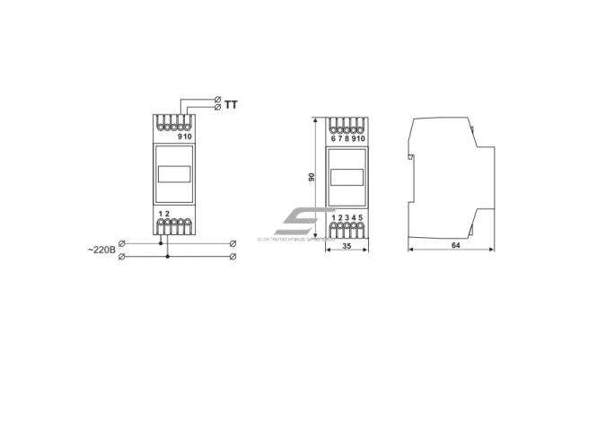 Modulinis | skaitmeninis ampermetras | 1F | 1-63A | DIN | DigiTOP | AM-1 1