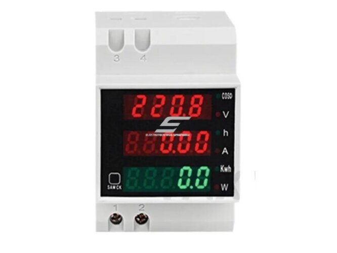 Modulinis | skaitmeninis kintamosios AC elektros energijos voltmetras | ampermetras | 80-300VAC | 0-100A | DIN Modulinis | skaitmeninis kintamosios AC elektros energijos voltmetras | ampermetras | 80-300VAC | 0-100A | DIN