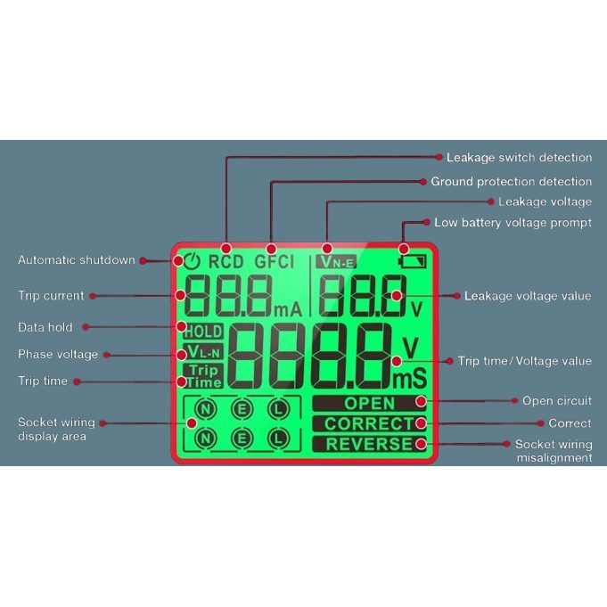 Digital Electrical Socket Tester | 30-260VAC 2 Digital Electrical Socket Tester | 30-260VAC 2