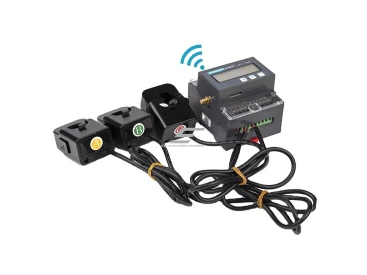 Modulinis | išmanus | skaitmeninis | elektros energijos skaitiklis su srovės transformatoriais CT 100A | 3F | 230V | Wi-Fi | DIN