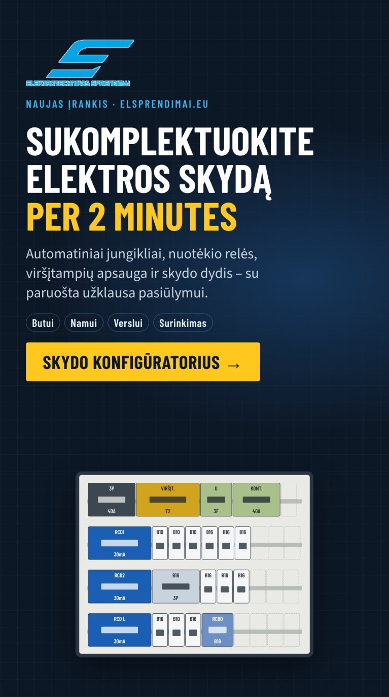 Skydo konfigūratorius Skydo konfigūratorius