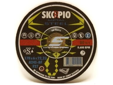 Šlifavimo diskas | 178x6x22,23mm | Skorpio | 3838888115212 Šlifavimo diskas | 178x6x22,23mm | Skorpio | 3838888115212