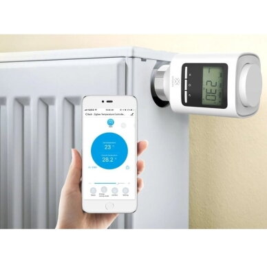 Viedais bezvadu radiatoru termostatu komplekts | 5-29,5℃ | 2 termostati + ZigBee-Wi-Fi centrāle | TUYA | WOOX | R7067-KIT 1