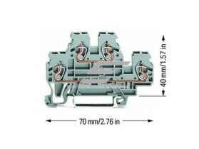 Spyruoklinė rinklė | 24A | 400V | 0,08-4mm² | AWG 28-12 | ant DIN | pilka | WAGO | 870-501 2