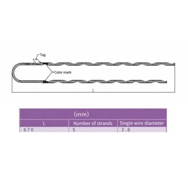 Spirālveida enkura skava gaisvadu līnijām | 670mm | 5xØ2,8mm | alumīnija sakausējums Spirālveida enkura skava gaisvadu līnijām | 670mm | 5xØ2,8mm | alumīnija sakausējums