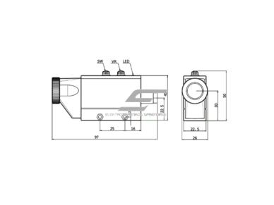Spalvų žymėjimų atpažinimo jutiklis | 10mm | 97x45x26mm | 12-24VDC | NO+NC | PNP | 2m kabelis | PBT | raudonos/žalios šviesos spindulių | IP65 1 Spalvų žymėjimų atpažinimo jutiklis | 10mm | 97x45x26mm | 12-24VDC | NO+NC | PNP | 2m kabelis | PBT | raudonos/žalios šviesos spindulių | IP65 1