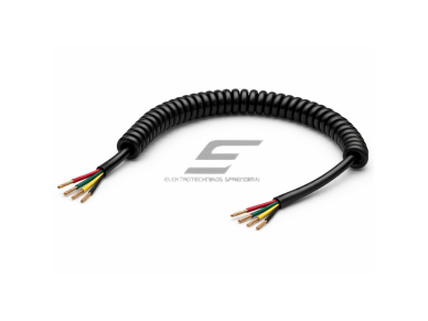 4 gyslų spiralinis laidas | 20AWG (0,5 mm²) | TPU + PVC | tamprus 3,7–4 m | IP67 | juodas | varinis laidininkas 4 gyslų spiralinis laidas | 20AWG (0,5 mm²) | TPU + PVC | tamprus 3,7–4 m | IP67 | juodas | varinis laidininkas