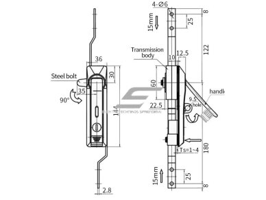 Spynelė elektros apskaitos skydui | su 9mm kilpute pakabinamai spynai | 144x36mm | įmontuojama | sidabrinė | cinko lydinio 4 Spynelė elektros apskaitos skydui | su 9mm kilpute pakabinamai spynai | 144x36mm | įmontuojama | sidabrinė | cinko lydinio 4