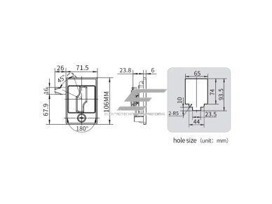 Spynelė su integruota rakenėle elektros apskaitos skydui | 106x71,5mm | įmontuojama | juoda | cinko lydinio 2 Spynelė su integruota rakenėle elektros apskaitos skydui | 106x71,5mm | įmontuojama | juoda | cinko lydinio 2