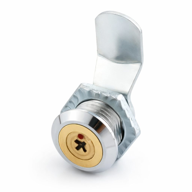 Lock for electrical panels | with cross key | 17 mm | zinc alloy + copper core | 2 keys | chrome-plated