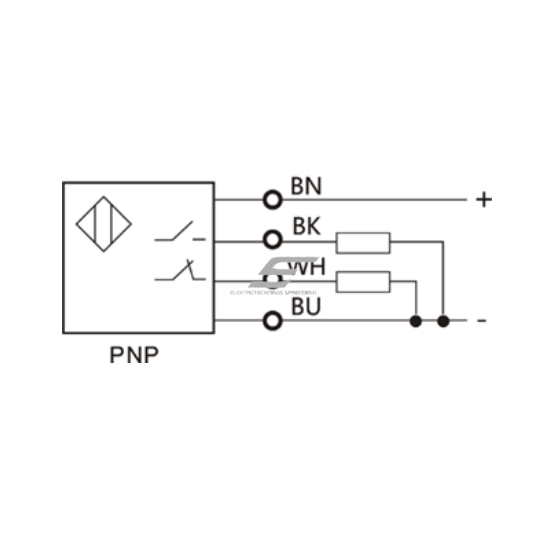 Krāsu marķējuma atpazīšanas sensors | 10mm | 97x45x26mm | 12-24VDC | NO+NC | PNP | 2 m kabelis | PBT | sarkanas/zaļas gaismas stari | IP65 2