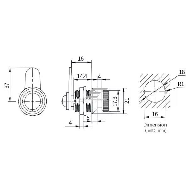 Lukk elektriarvesti kilbile | pööratav | 37x18x16mm | tsingisulamist/terasest 3 Lukk elektriarvesti kilbile | pööratav | 37x18x16mm | tsingisulamist/terasest 3