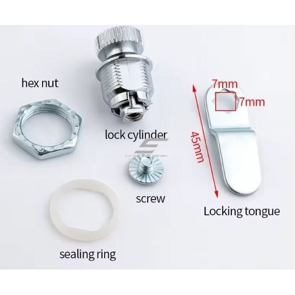Lock for electrical meter cabinet | rotary | 37x18x16mm | zinc alloy/steel 4