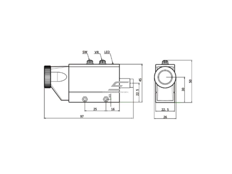 Spalvų žymėjimų atpažinimo jutiklis | 10mm | 97x45x26mm | 12-24VDC | NO+NC | PNP | 2m kabelis | PBT | raudonos/žalios šviesos spindulių | IP65 1 Spalvų žymėjimų atpažinimo jutiklis | 10mm | 97x45x26mm | 12-24VDC | NO+NC | PNP | 2m kabelis | PBT | raudonos/žalios šviesos spindulių | IP65 1
