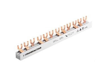 Srovėlaidis | šyna automatiniams jungikliams | U formos | 3P | 10mm² | 12 mod. | šakutė | Promfactor Baltic | FLF100312 | 4772151000104